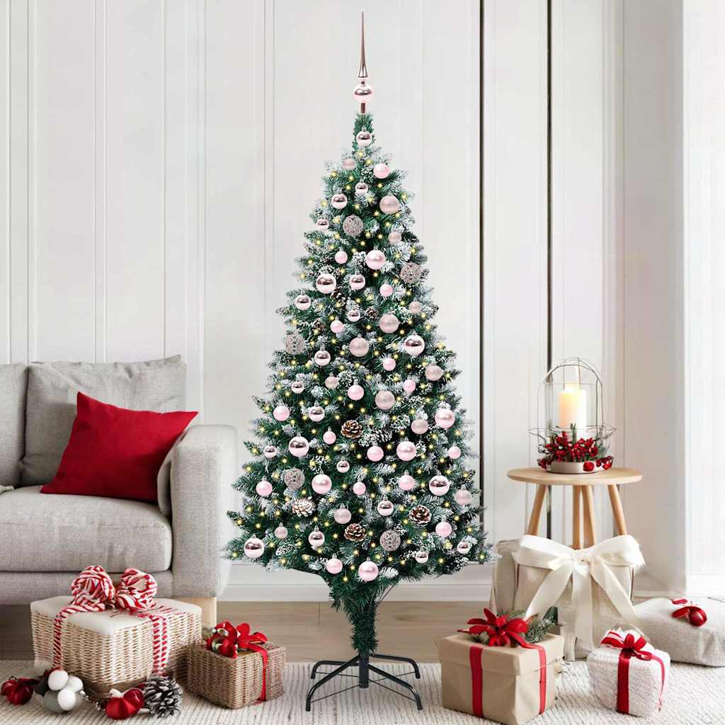 Artificial Christmas Tree with 300 LEDs with Stand Green 180 cm