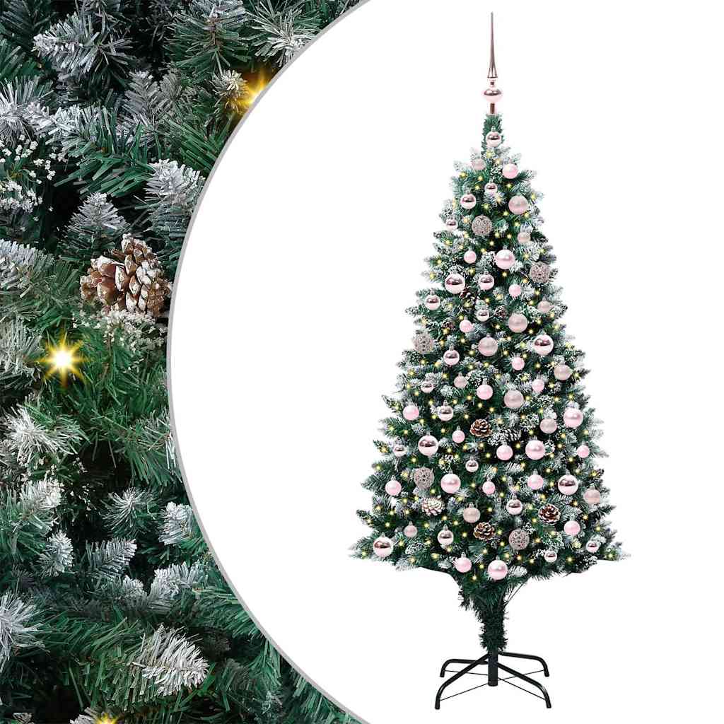 Artificial Christmas Tree with 300 LEDs with Stand Green 180 cm