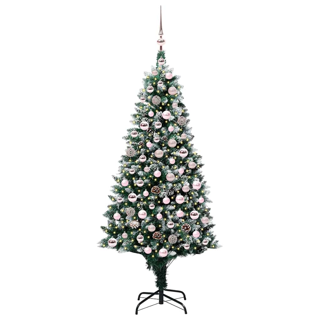 Artificial Christmas Tree with 300 LEDs with Stand Green 180 cm