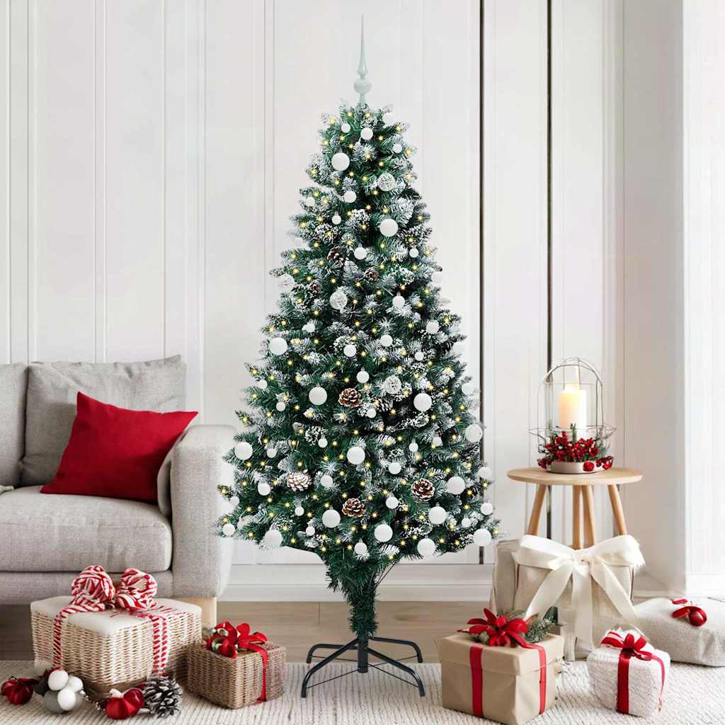Artificial Christmas Tree with 300 LEDs with Stand Green 180 cm