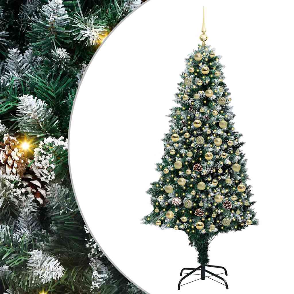 Artificial Christmas Tree with 300 LEDs with Stand Green 180 cm