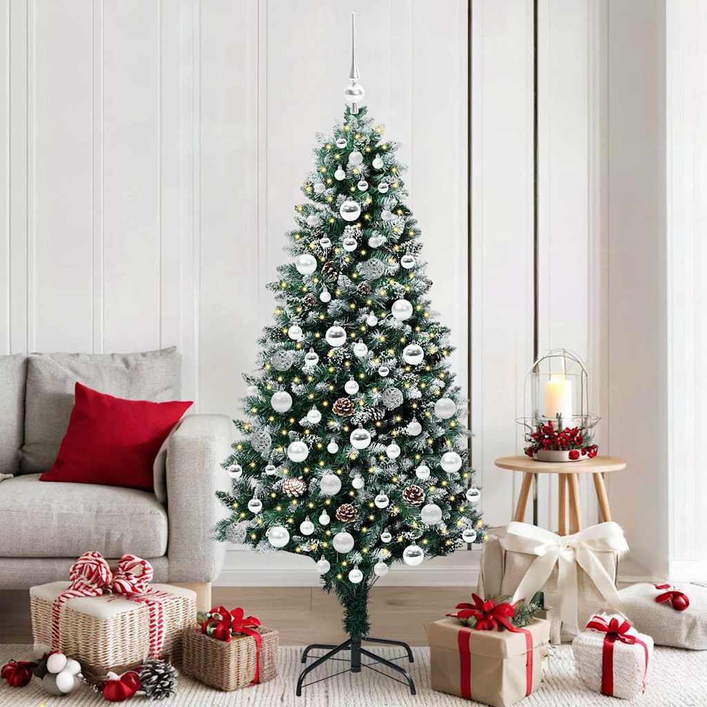 Artificial Christmas Tree with 300 LEDs with Stand Green 180 cm