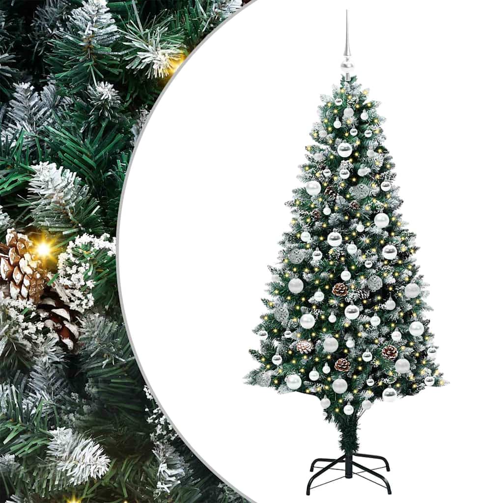 Artificial Christmas Tree with 300 LEDs with Stand Green 180 cm
