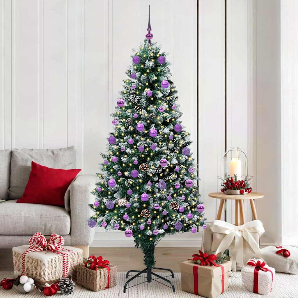 Artificial Christmas Tree with 300 LEDs with Stand Green 180 cm