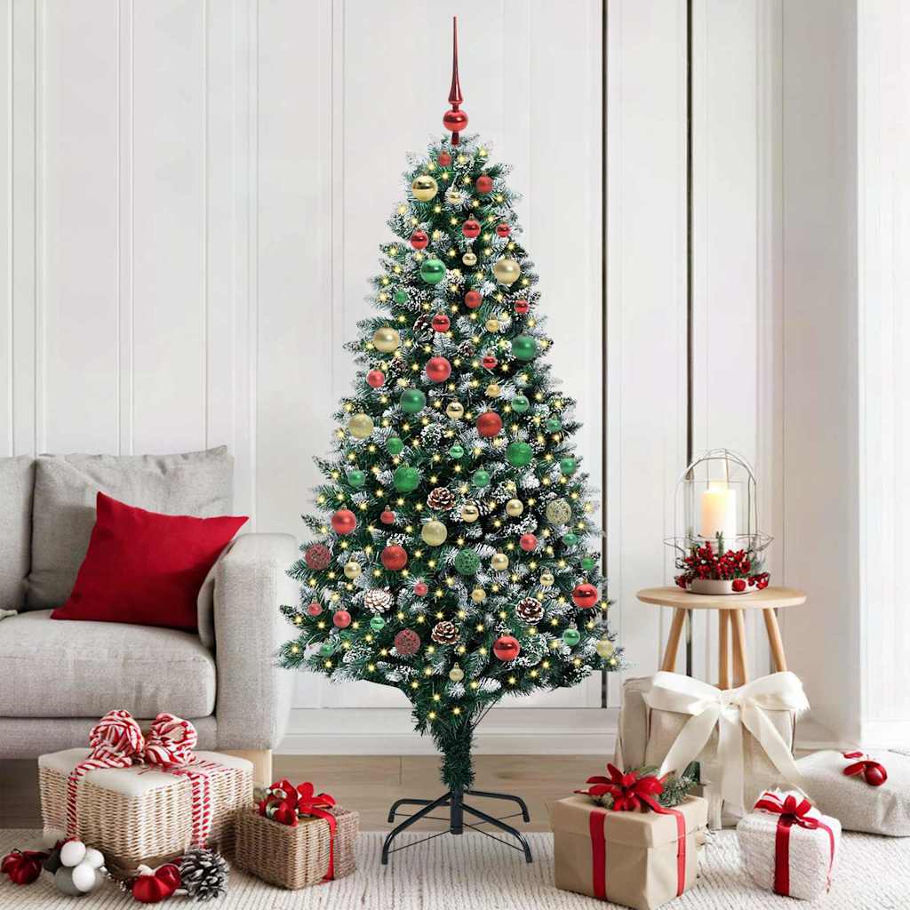Artificial Christmas Tree with 300 LEDs with Stand Green 180 cm