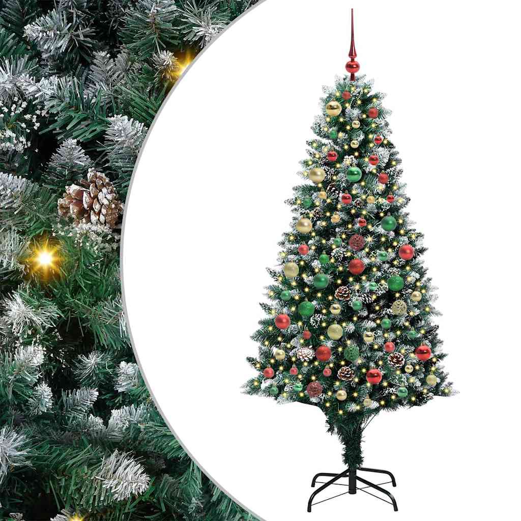 Artificial Christmas Tree with 300 LEDs with Stand Green 180 cm