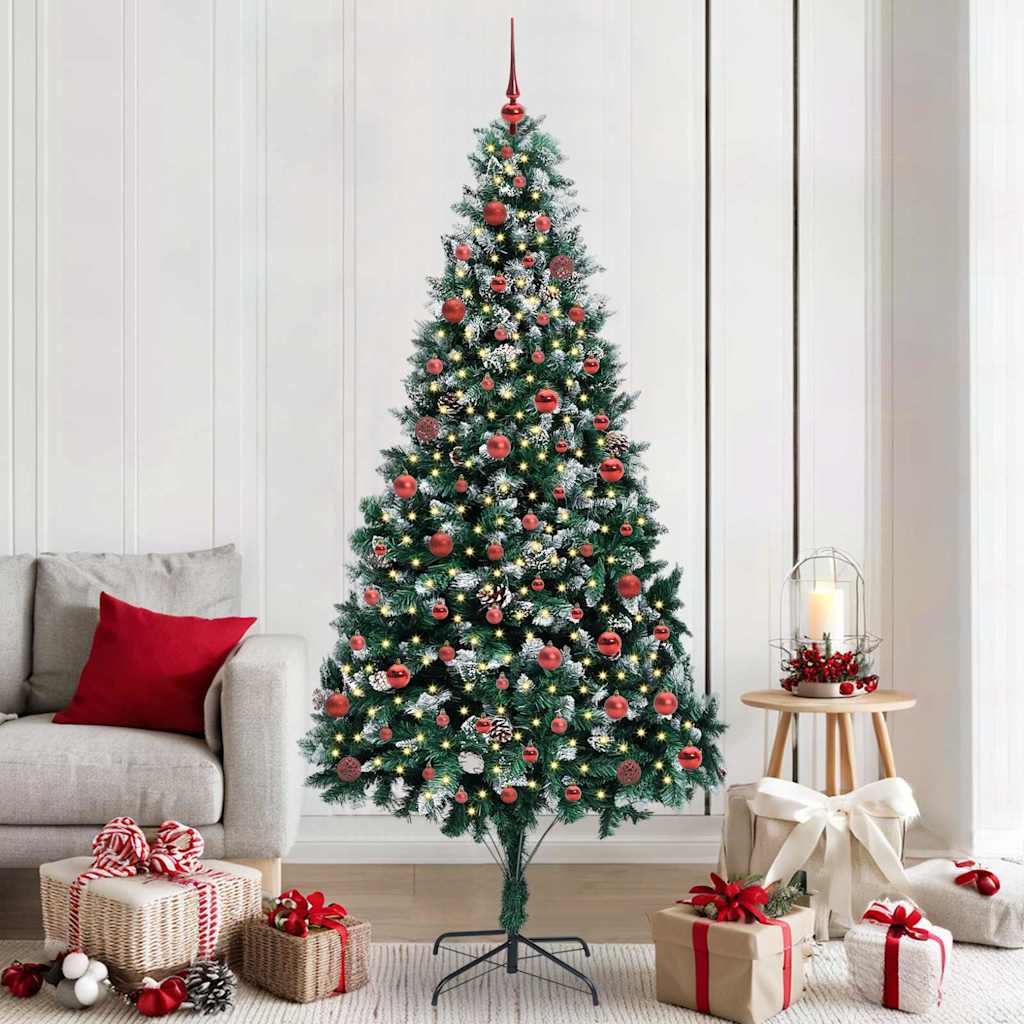 Artificial Christmas Tree with 300 LEDs with Stand Green 210 cm