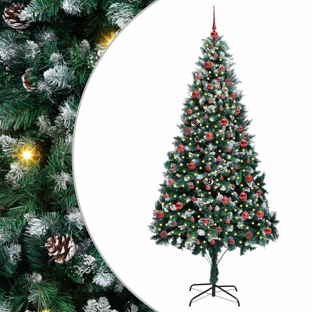 Artificial Christmas Tree with 300 LEDs with Stand Green 210 cm
