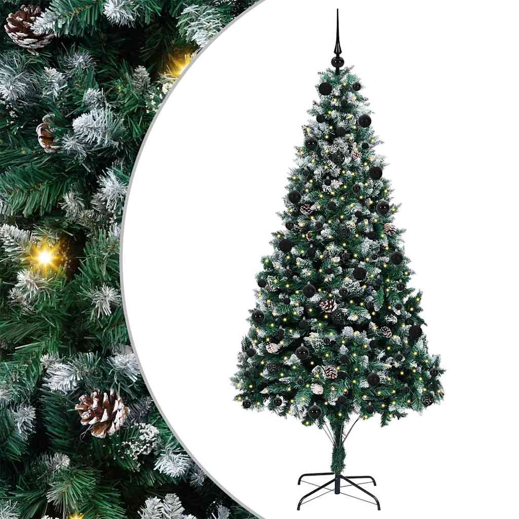 Artificial Christmas Tree with 300 LEDs with Stand Green 210 cm