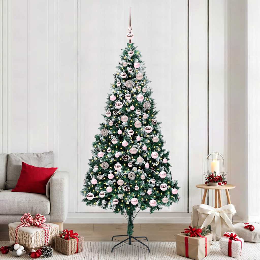 Artificial Christmas Tree with 300 LEDs with Stand Green 210 cm
