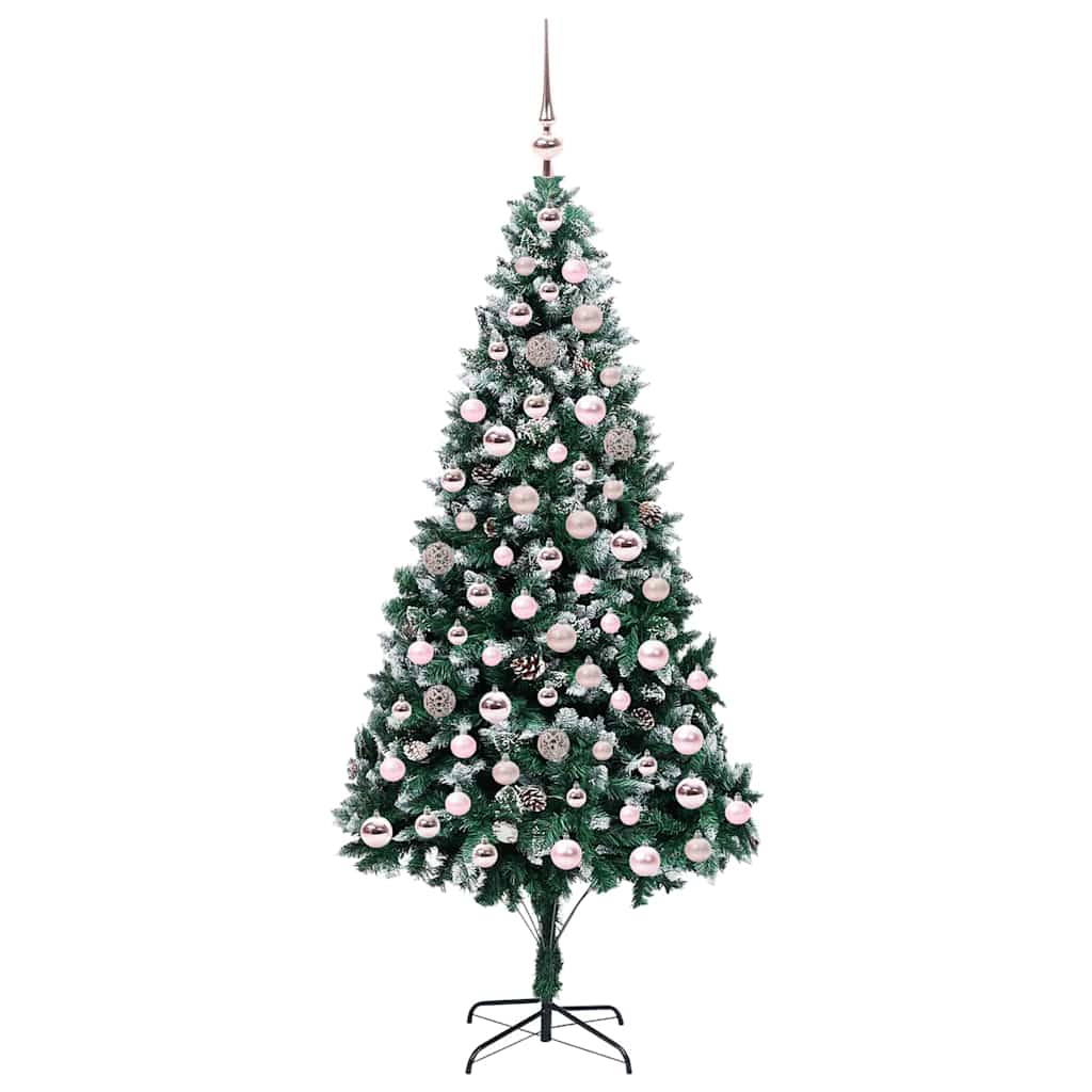 Artificial Christmas Tree with 300 LEDs with Stand Green 210 cm