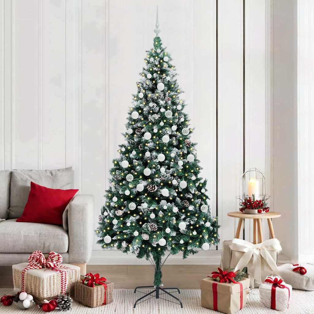 Artificial Christmas Tree with 300 LEDs with Stand Green 210 cm