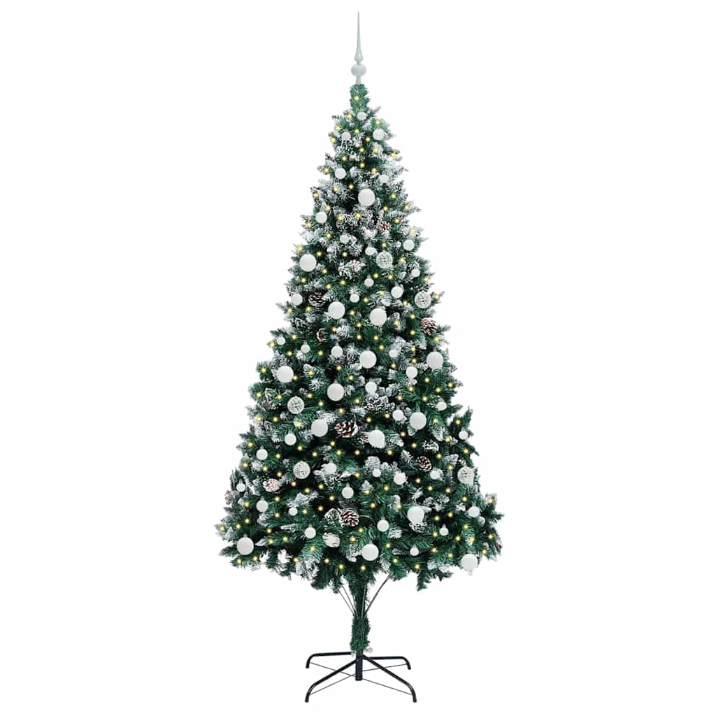 Artificial Christmas Tree with 300 LEDs with Stand Green 210 cm