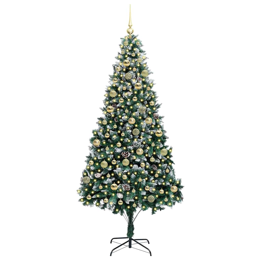 Artificial Christmas Tree with 300 LEDs with Stand Green 210 cm