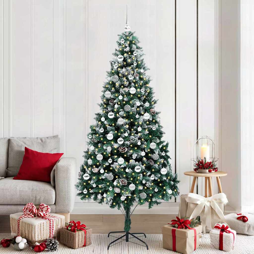 Artificial Christmas Tree with 300 LEDs with Stand Green 210 cm