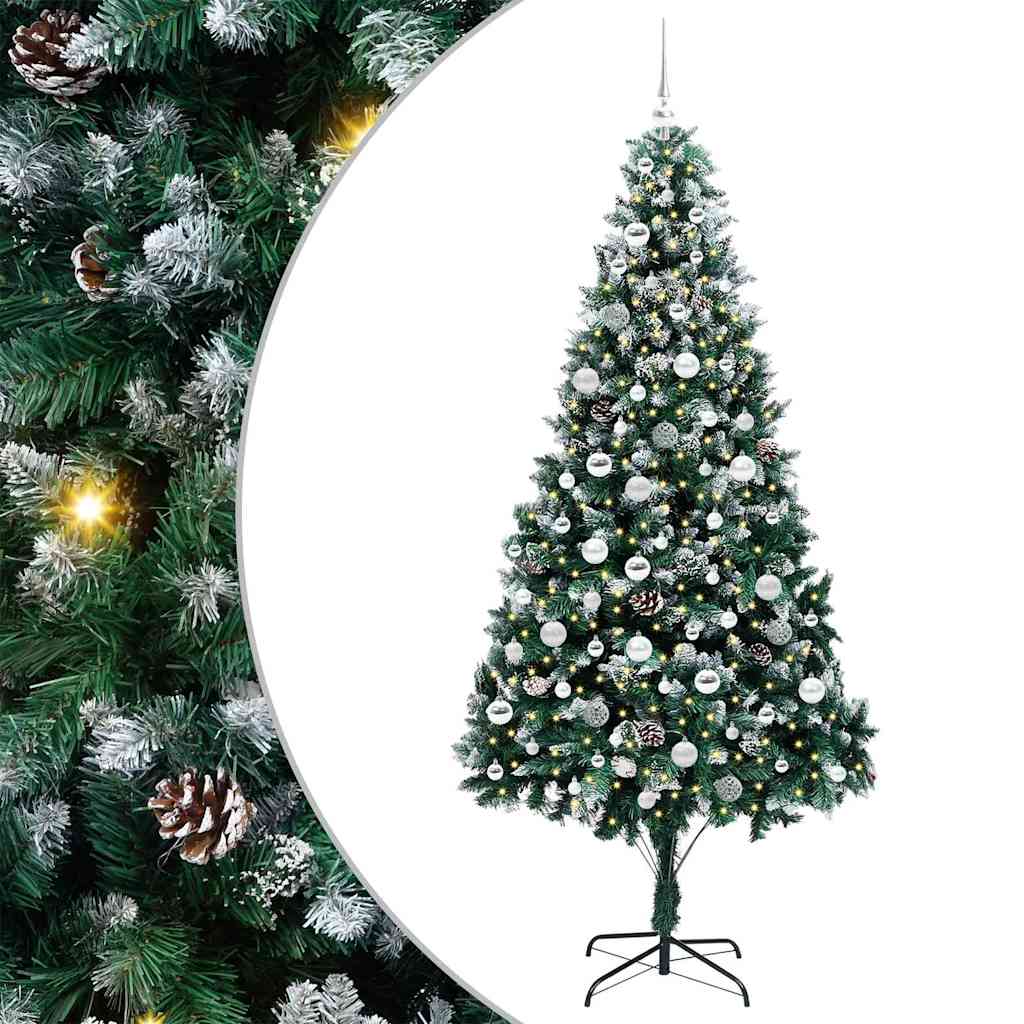 Artificial Christmas Tree with 300 LEDs with Stand Green 210 cm