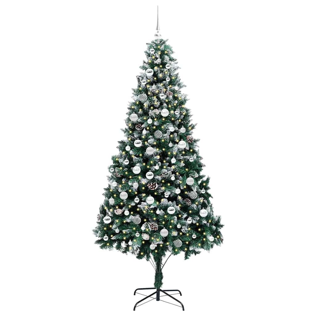 Artificial Christmas Tree with 300 LEDs with Stand Green 210 cm