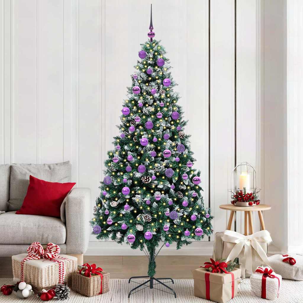Artificial Christmas Tree with 300 LEDs with Stand Green 210 cm