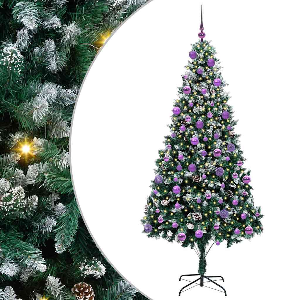 Artificial Christmas Tree with 300 LEDs with Stand Green 210 cm