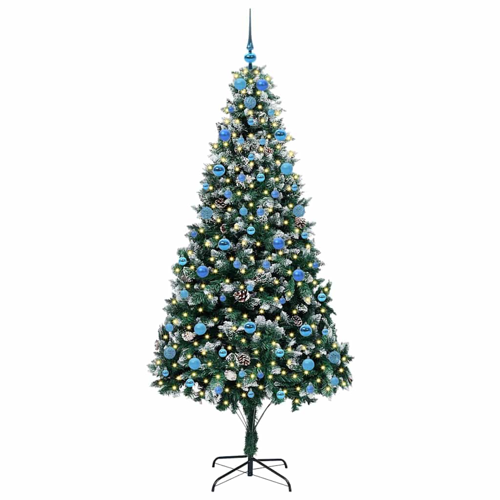 Artificial Christmas Tree with 300 LEDs with Stand Green 210 cm