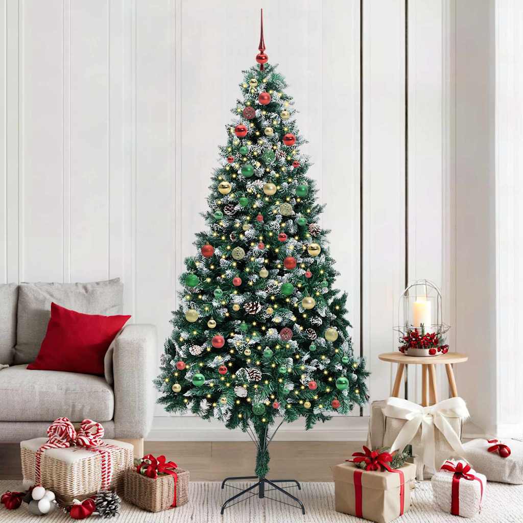 Artificial Christmas Tree with 300 LEDs with Stand Green 210 cm