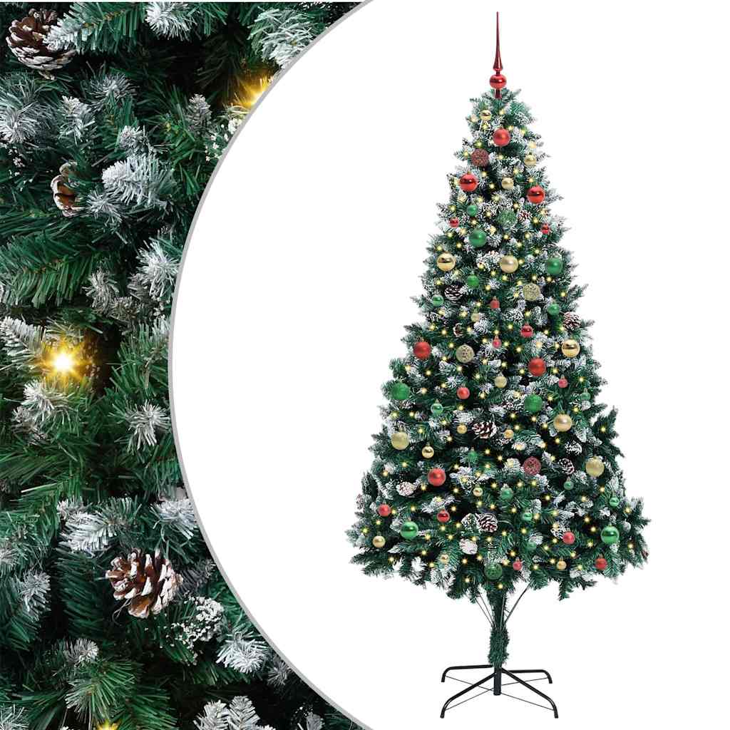 Artificial Christmas Tree with 300 LEDs with Stand Green 210 cm