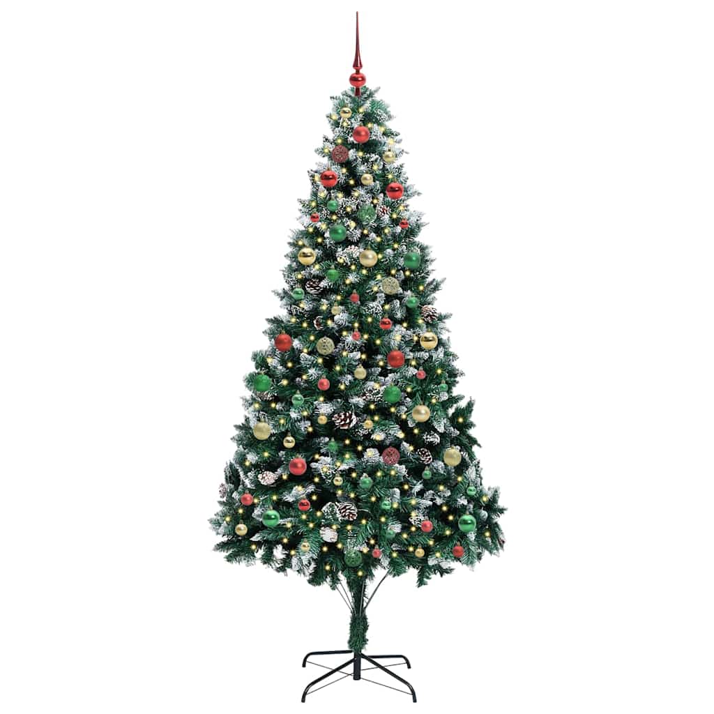 Artificial Christmas Tree with 300 LEDs with Stand Green 210 cm