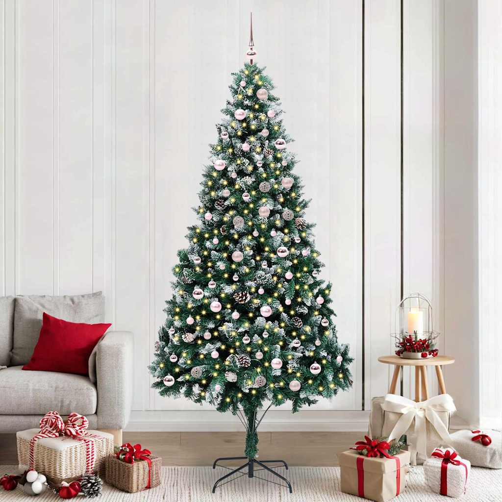Artificial Christmas Tree with 300 LEDs with Stand Green 240 cm
