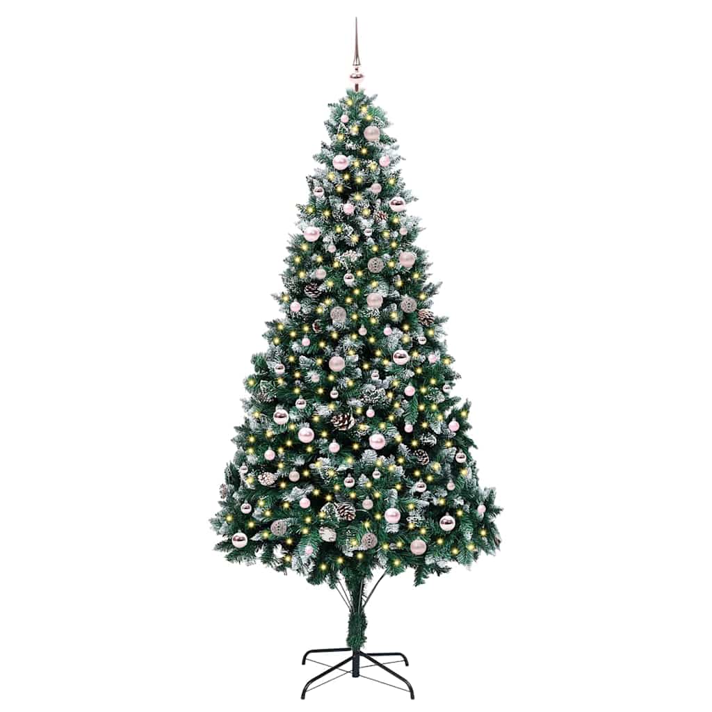Artificial Christmas Tree with 300 LEDs with Stand Green 240 cm