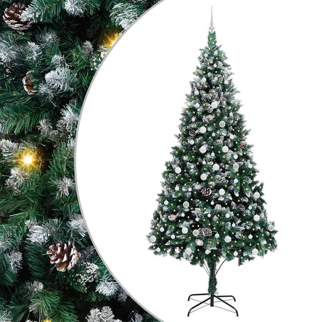 Artificial Christmas Tree with 300 LEDs with Stand Green 240 cm