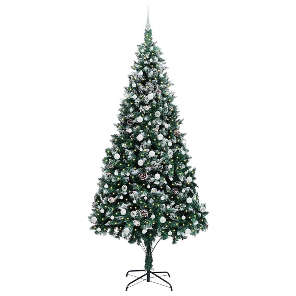 Artificial Christmas Tree with 300 LEDs with Stand Green 240 cm