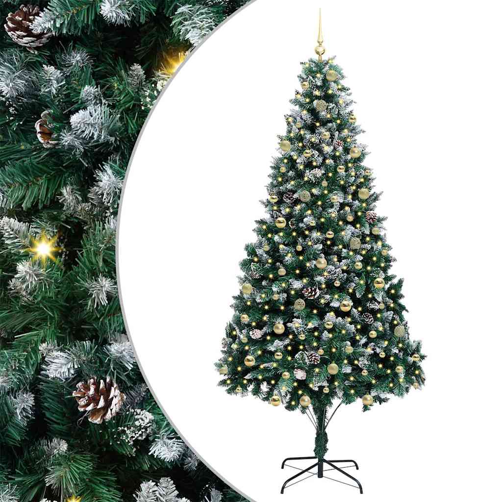 Artificial Christmas Tree with 300 LEDs with Stand Green 240 cm