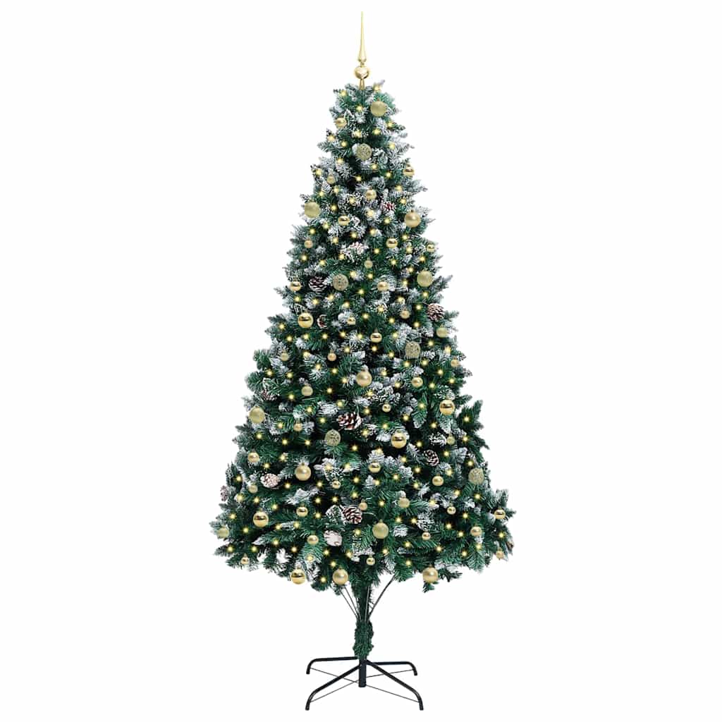 Artificial Christmas Tree with 300 LEDs with Stand Green 240 cm