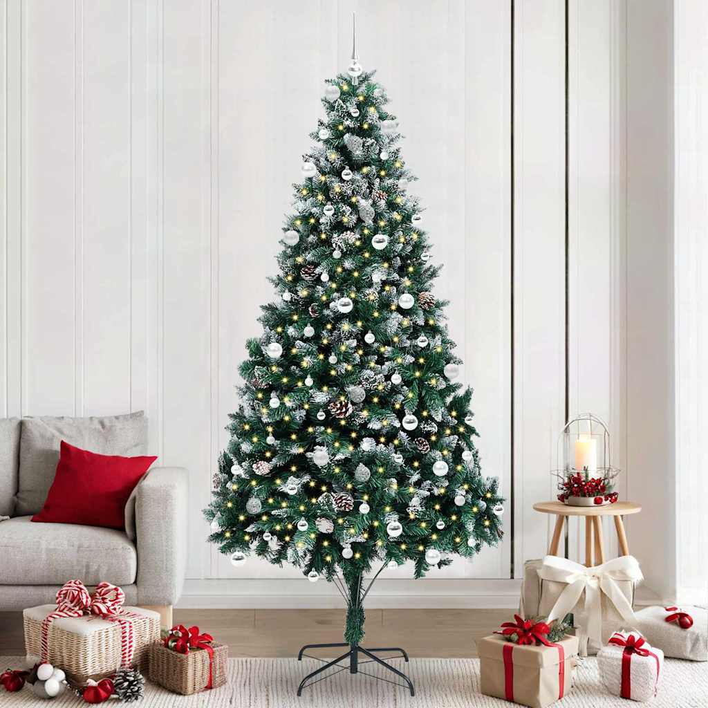 Artificial Christmas Tree with 300 LEDs with Stand Green 240 cm