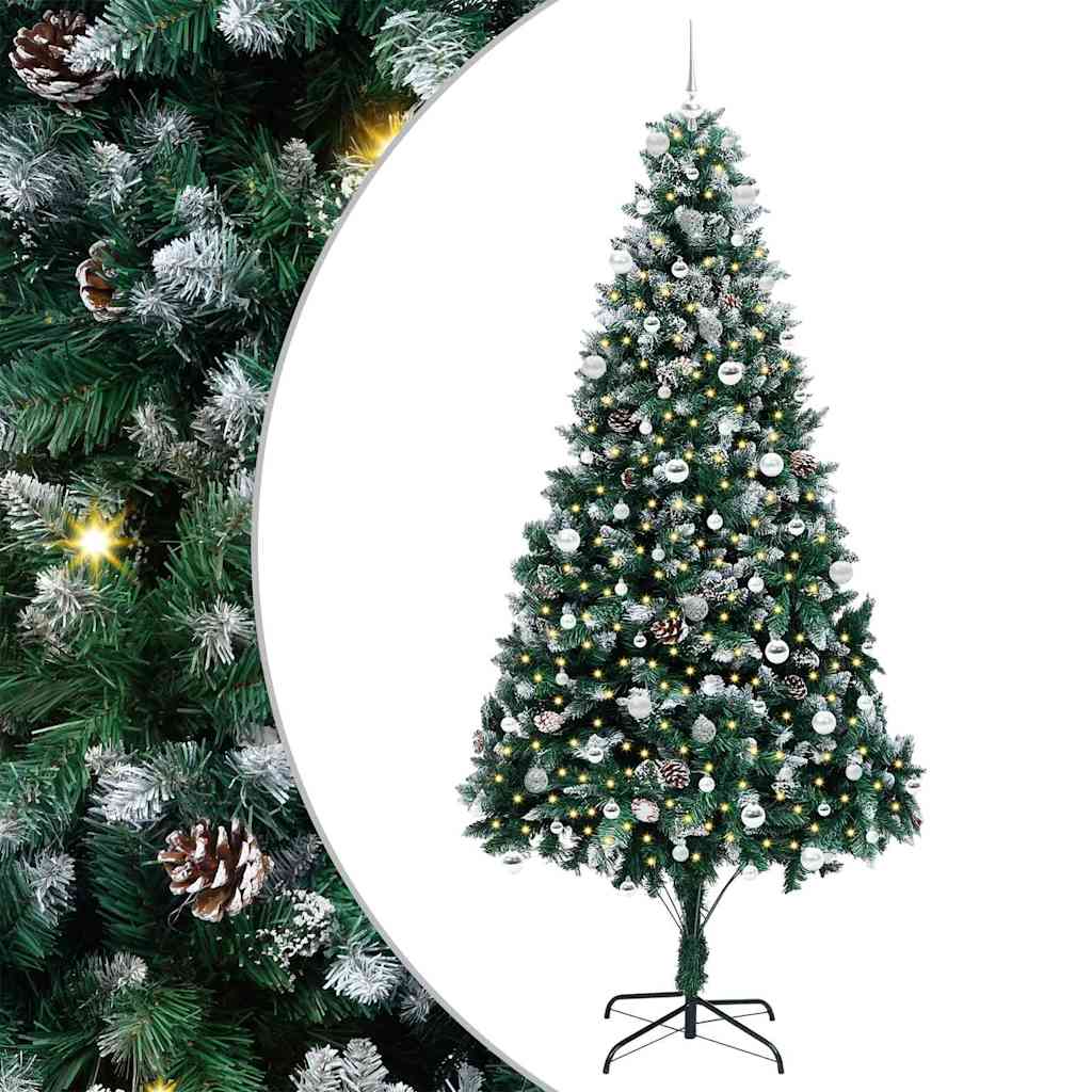 Artificial Christmas Tree with 300 LEDs with Stand Green 240 cm