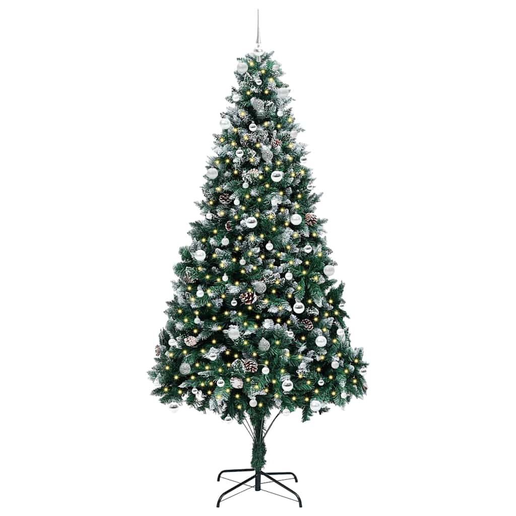 Artificial Christmas Tree with 300 LEDs with Stand Green 240 cm
