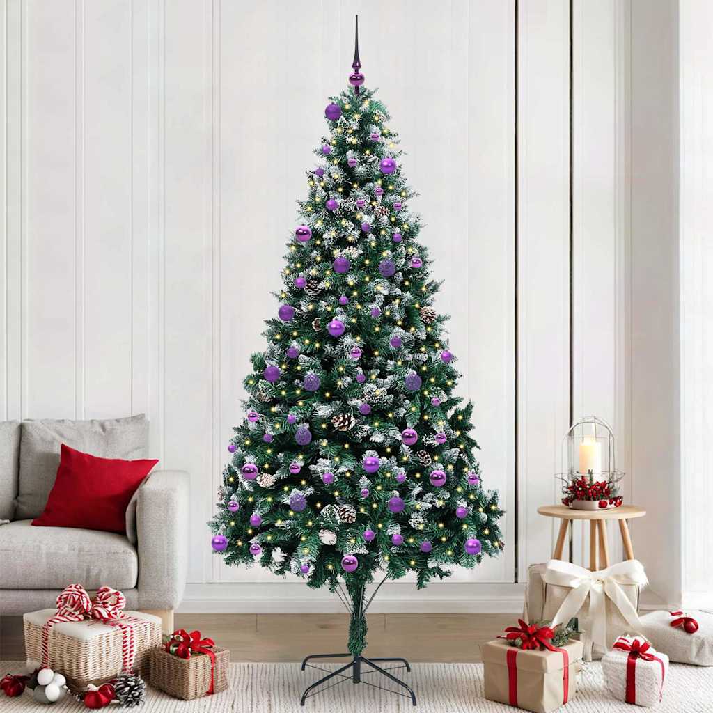 Artificial Christmas Tree with 300 LEDs with Stand Green 240 cm
