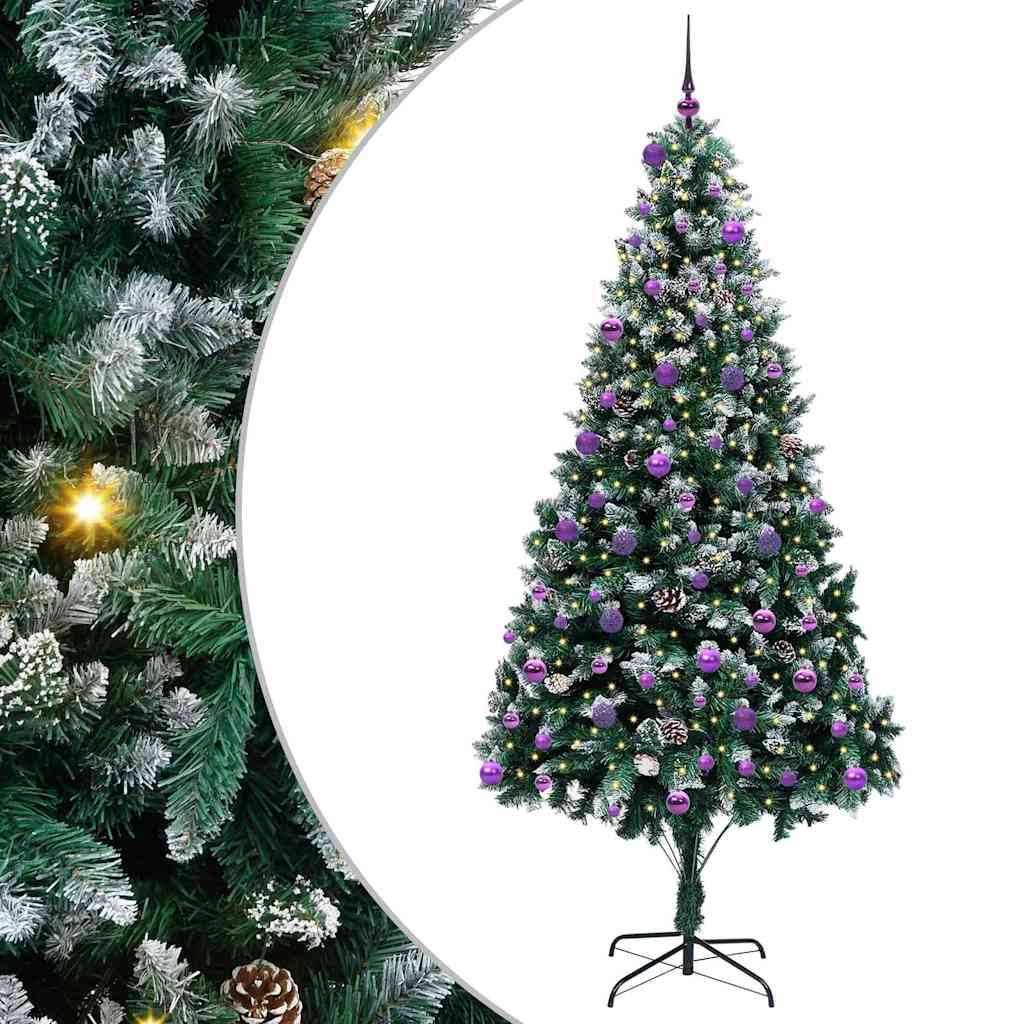 Artificial Christmas Tree with 300 LEDs with Stand Green 240 cm