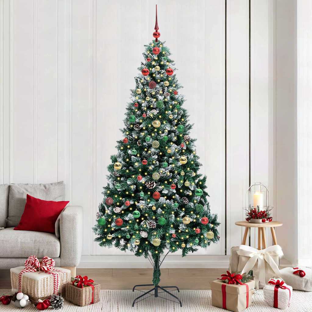Artificial Christmas Tree with 300 LEDs with Stand Green 240 cm