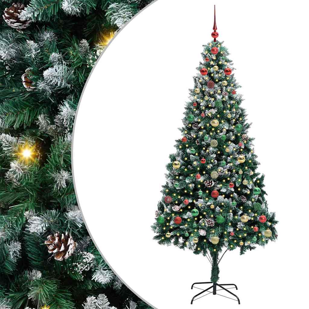 Artificial Christmas Tree with 300 LEDs with Stand Green 240 cm
