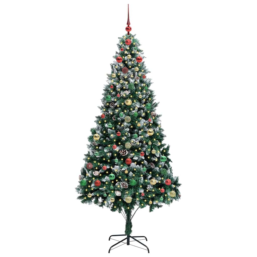 Artificial Christmas Tree with 300 LEDs with Stand Green 240 cm