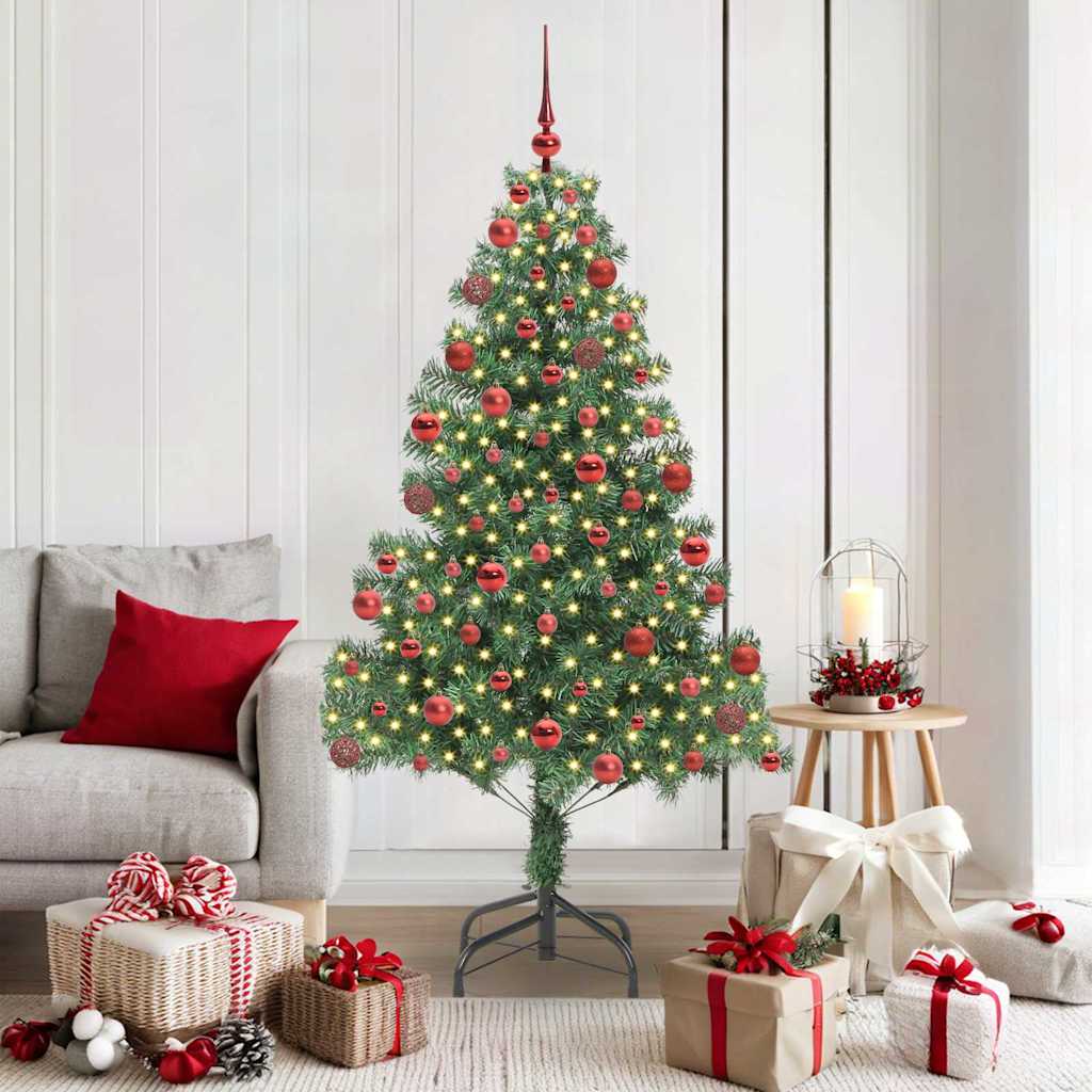Christmas Tree with 300 LEDs with Stand Green 180 cm PVC