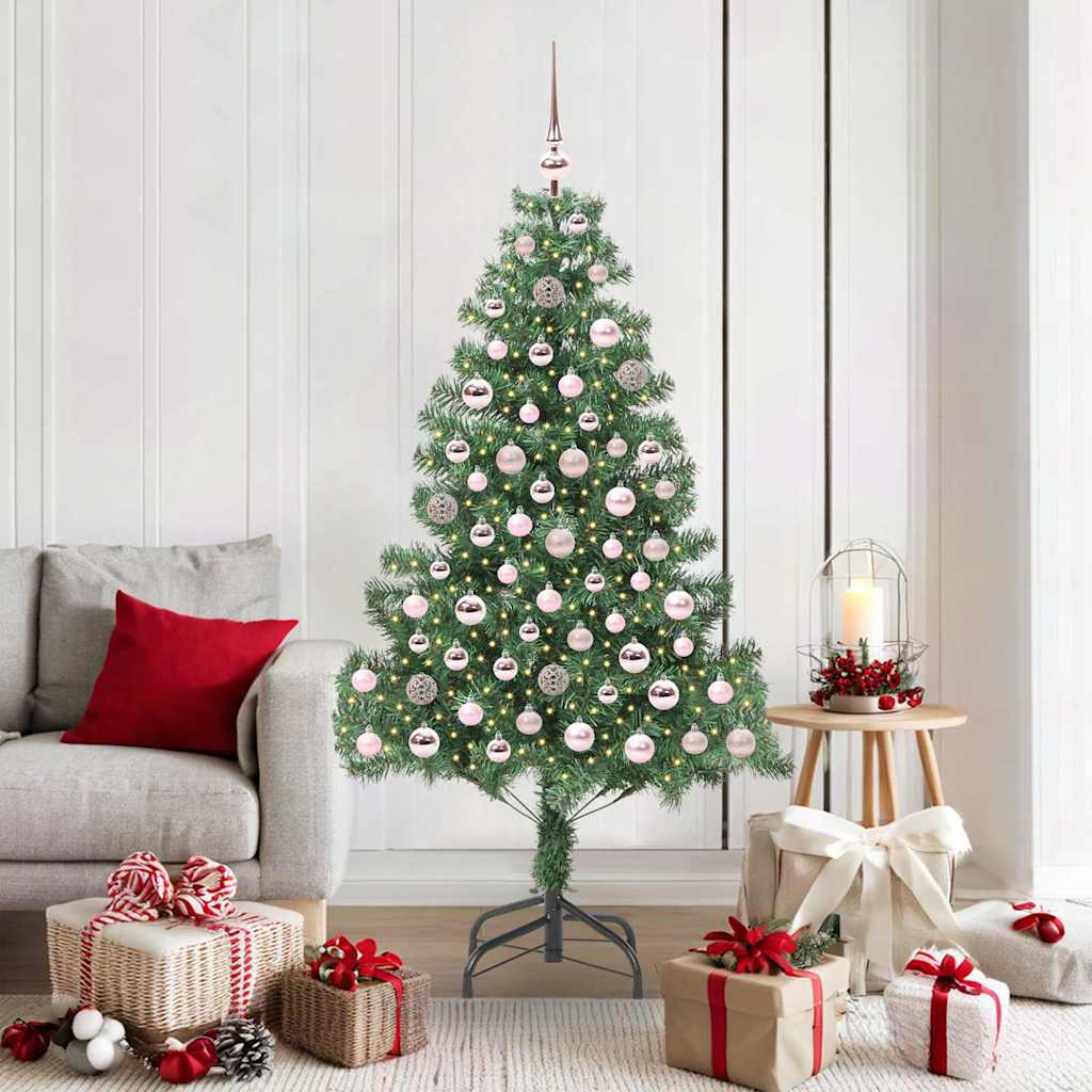 Christmas Tree with 300 LEDs with Stand Green 180 cm PVC