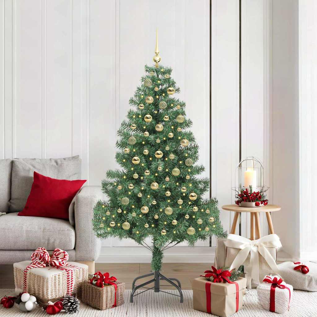 Christmas Tree with 300 LEDs with Stand Green 180 cm PVC