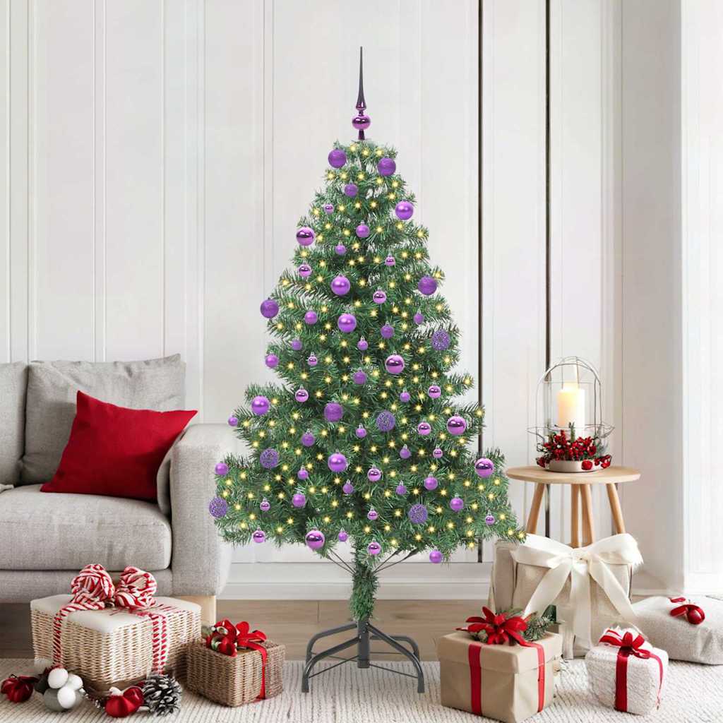 Christmas Tree with 300 LEDs with Stand Green 180 cm PVC