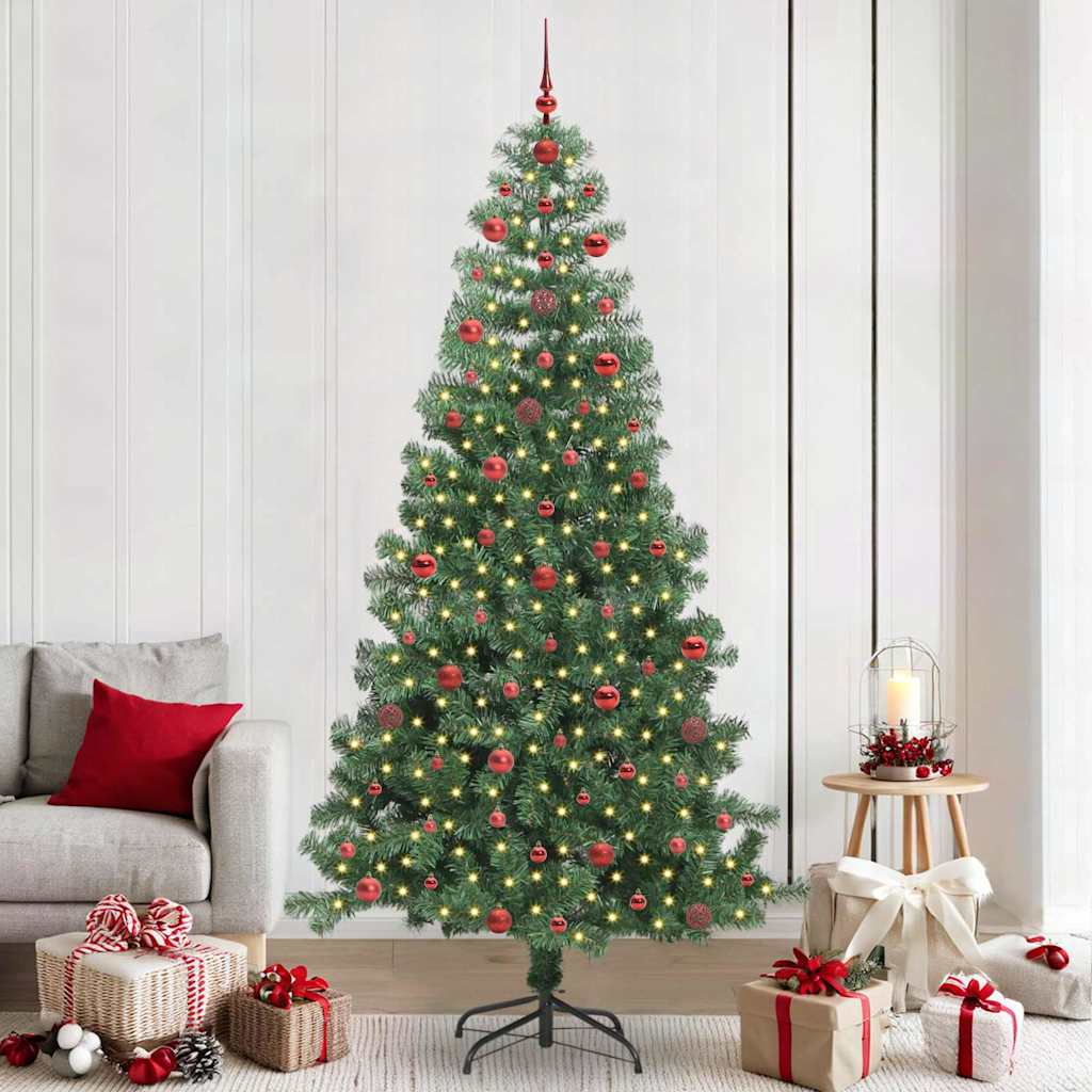 Christmas Tree with 300 LEDs with Stand Green 240 cm PVC