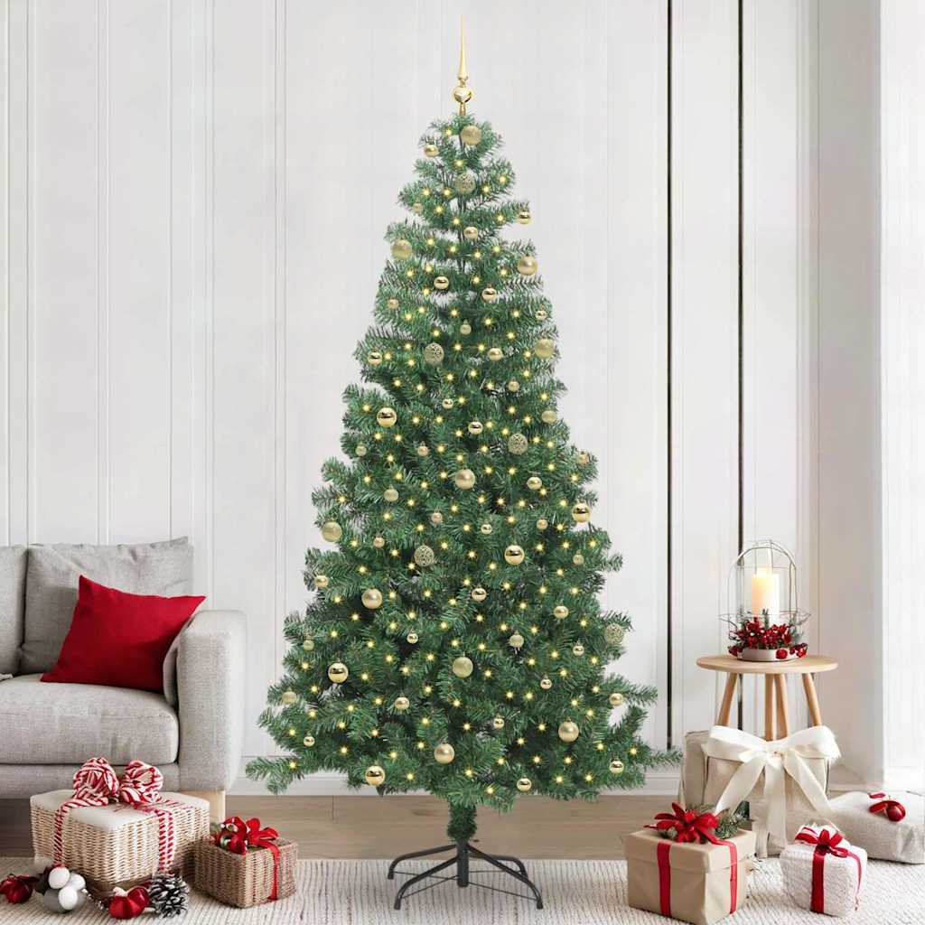 Christmas Tree with 300 LEDs with Stand Green 240 cm PVC