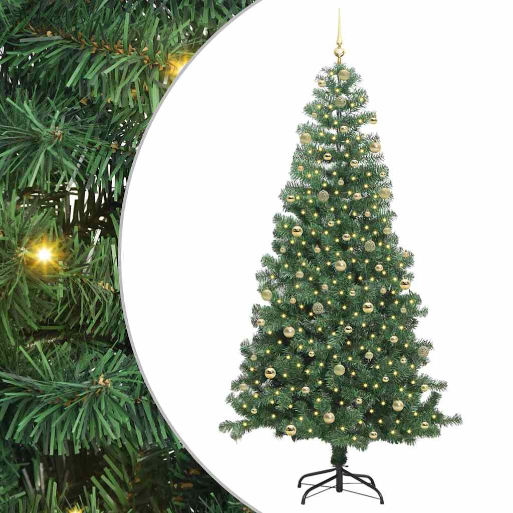 Christmas Tree with 300 LEDs with Stand Green 240 cm PVC
