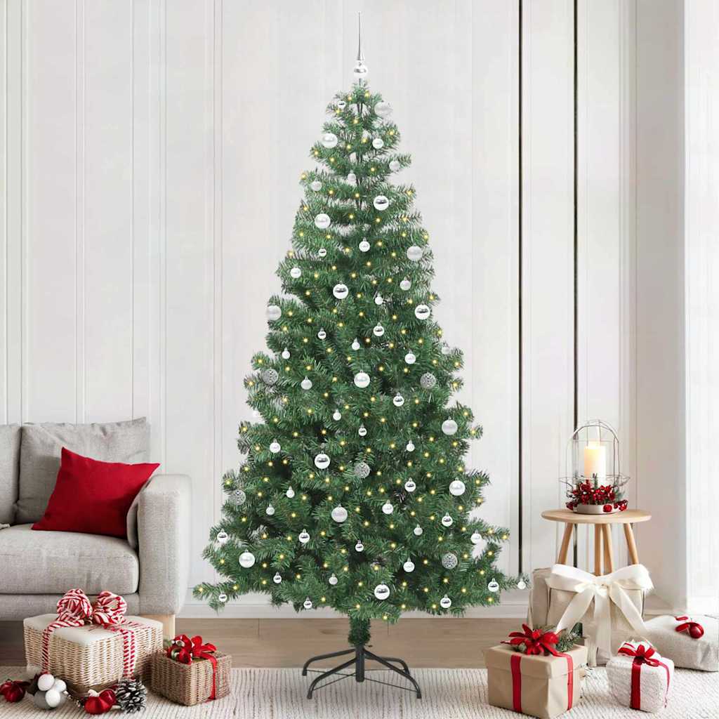 Christmas Tree with 300 LEDs with Stand Green 240 cm PVC
