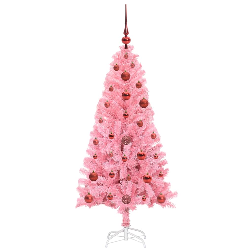 Christmas Tree with 150 LEDs with Stand Pink 120 cm PVC